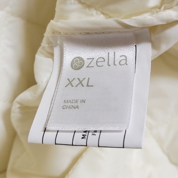 Unworn Zella Longline Water Resistant Quilted Bomber Jacket in Ivory Egret - Picture 8 of 8